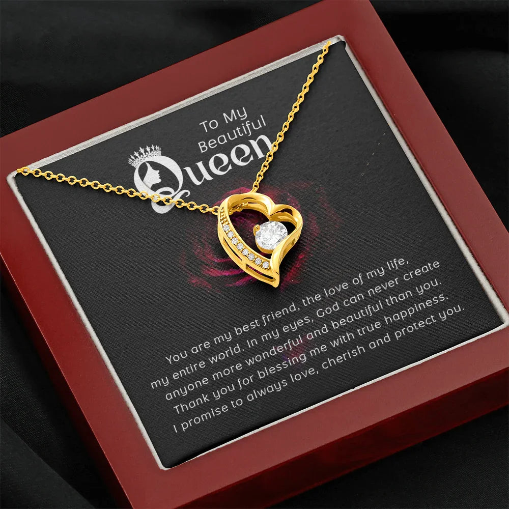 To My Beautiful Queen - Forever Love Necklace - Magnificent Gift Set - SLDDL0075 - Sunshine Letters Co
