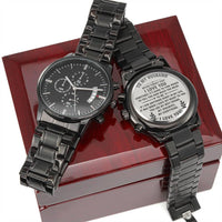 To My Husband - Premium Black Chronograph Watch - Gift Set - SLDDL0038 - Sunshine Letters Co