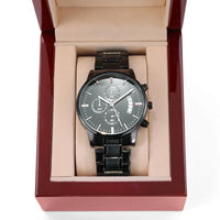 To My Husband - Premium Black Chronograph Watch - Gift Set - SLDDL0038 - Sunshine Letters Co