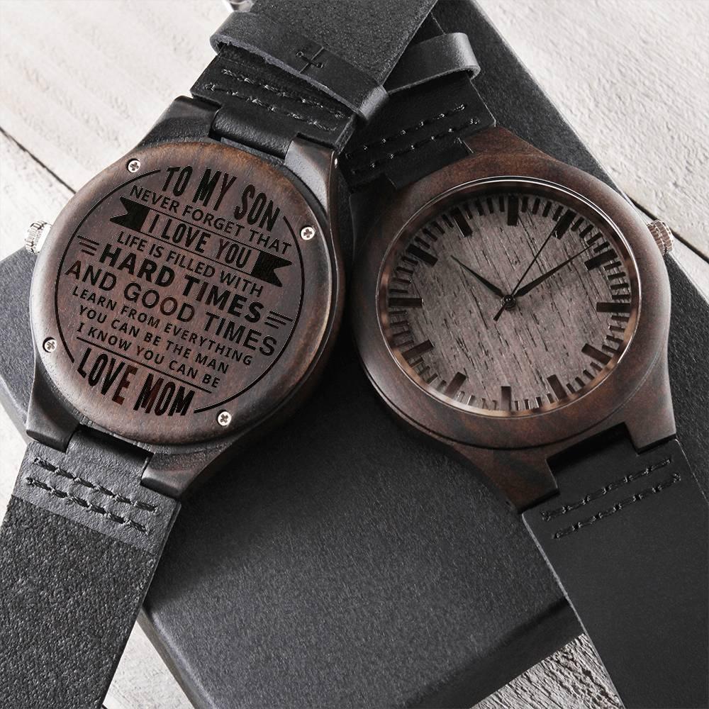 To My Son - Engraved Wooden Watch Gift Set - SLDDL0031 - Sunshine Letters Co