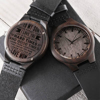 To My Son - Engraved Wooden Watch Gift Set - SLDDL0031 - Sunshine Letters Co