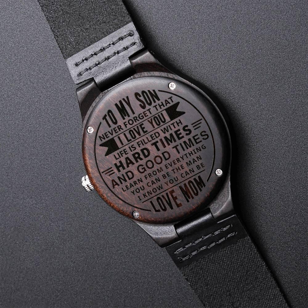 To My Son - Engraved Wooden Watch Gift Set - SLDDL0031 - Sunshine Letters Co