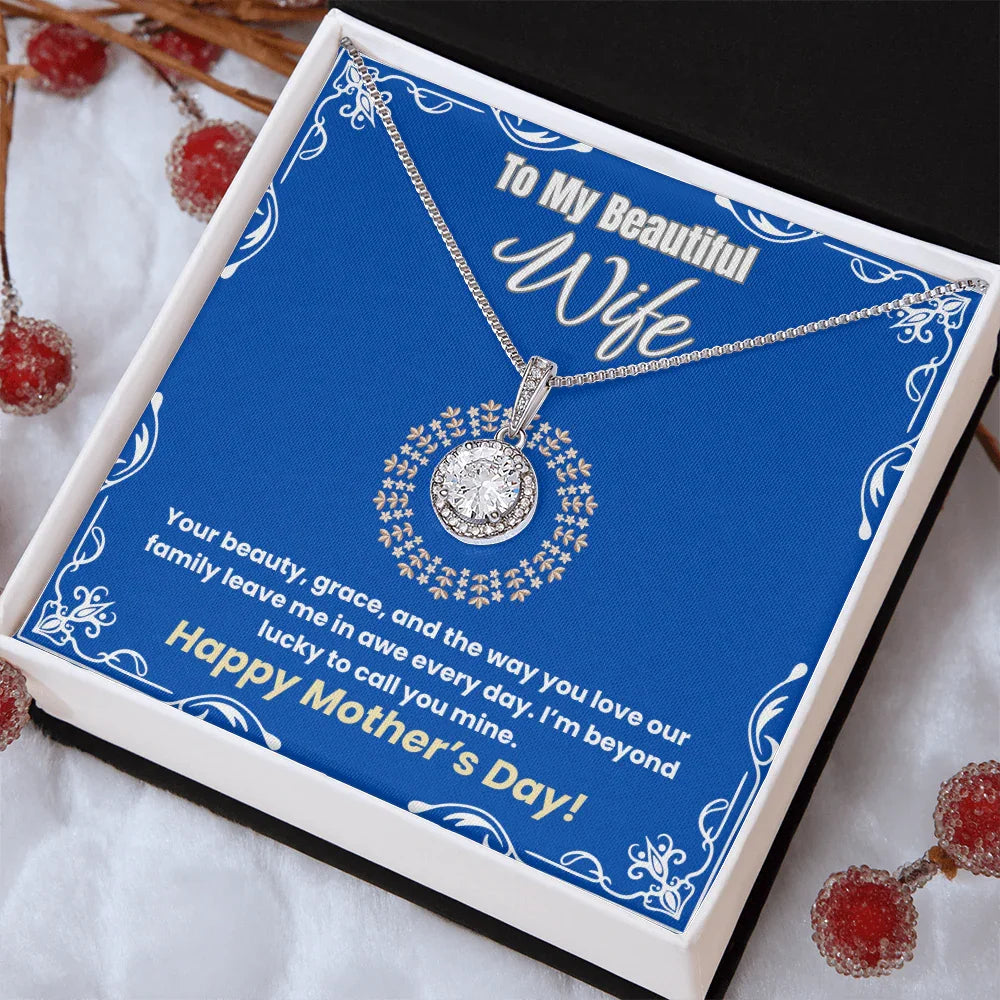 To My Beautiful Wife - Eternal Hope Necklace - Gift Set- SLPMAE0006 - Sunshine Letters Co