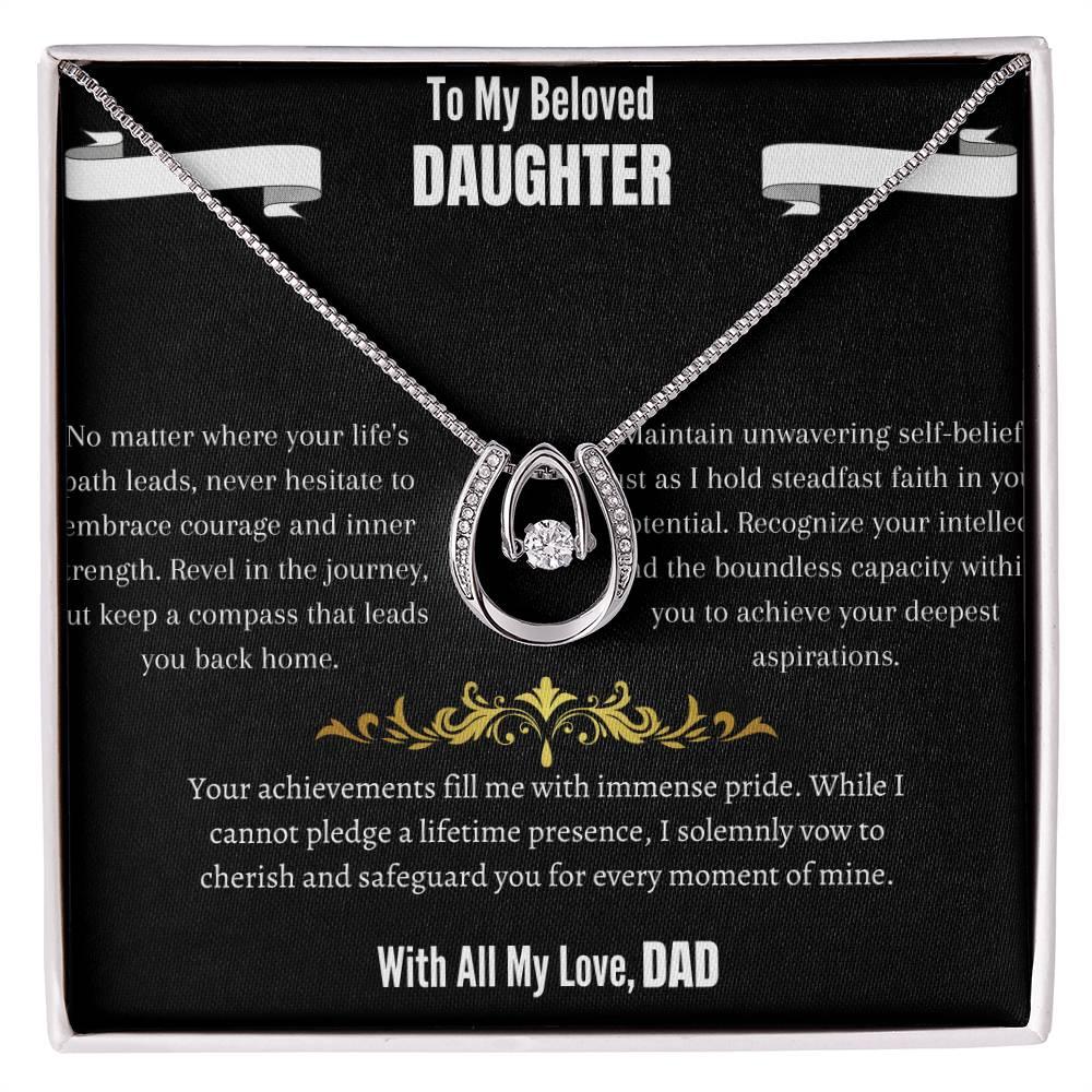 To My Beloved Daughter - Lucky in Love Necklace Gift Set - SLDDL0009 - Sunshine Letters Co