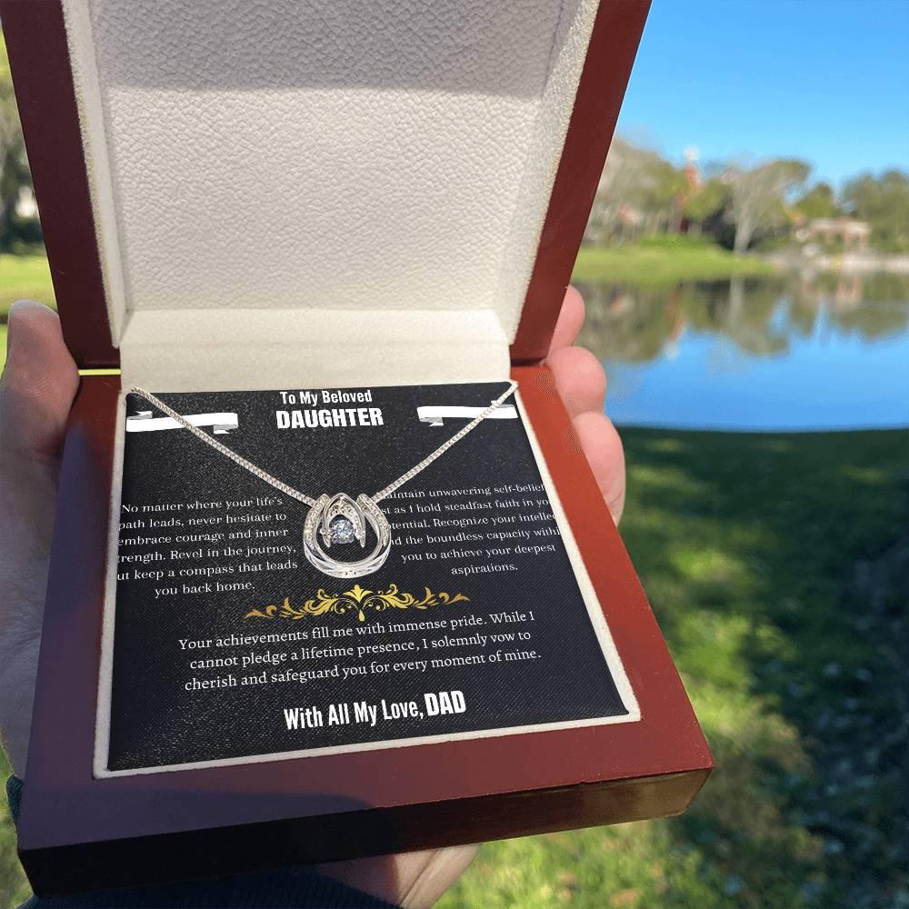 To My Beloved Daughter - Lucky in Love Necklace Gift Set - SLDDL0009 - Sunshine Letters Co