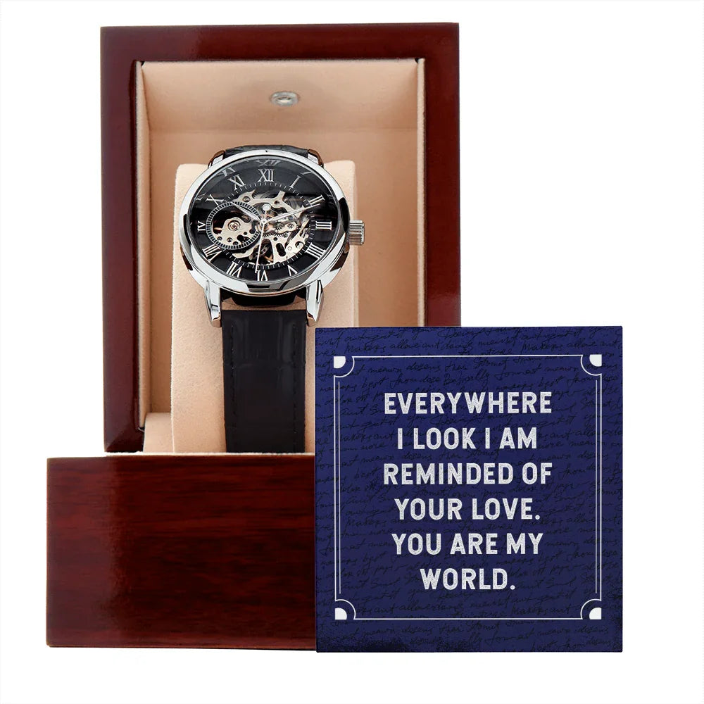 To My Husband - Premium Automatic Openwork Watch - Gift Set - SLDDL0079 - Sunshine Letters Co