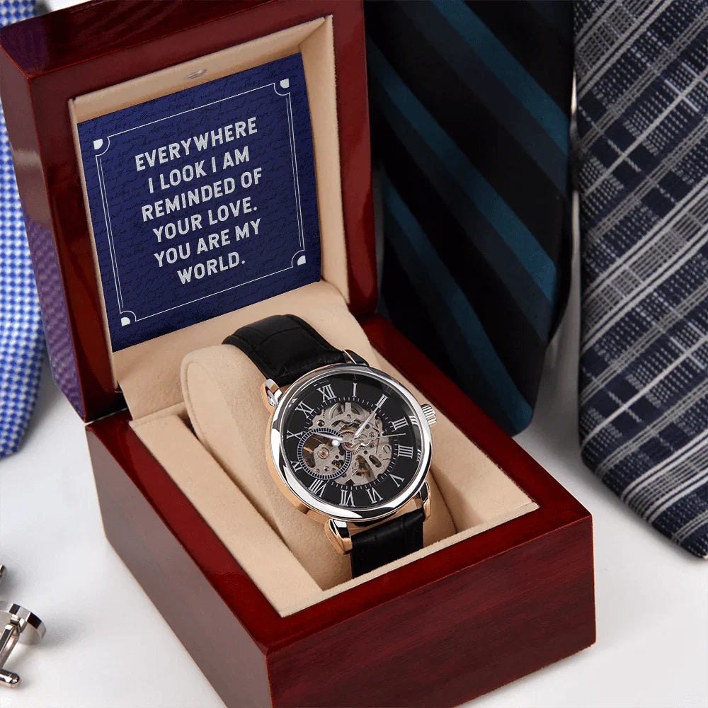 To My Husband - Premium Automatic Openwork Watch - Gift Set - SLDDL0079 - Sunshine Letters Co
