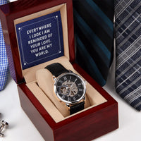 To My Husband - Premium Automatic Openwork Watch - Gift Set - SLDDL0079 - Sunshine Letters Co
