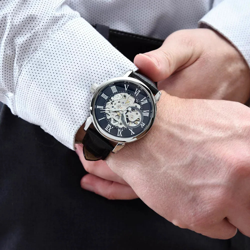 To My Husband - Premium Automatic Openwork Watch - Gift Set - SLDDL0079 - Sunshine Letters Co
