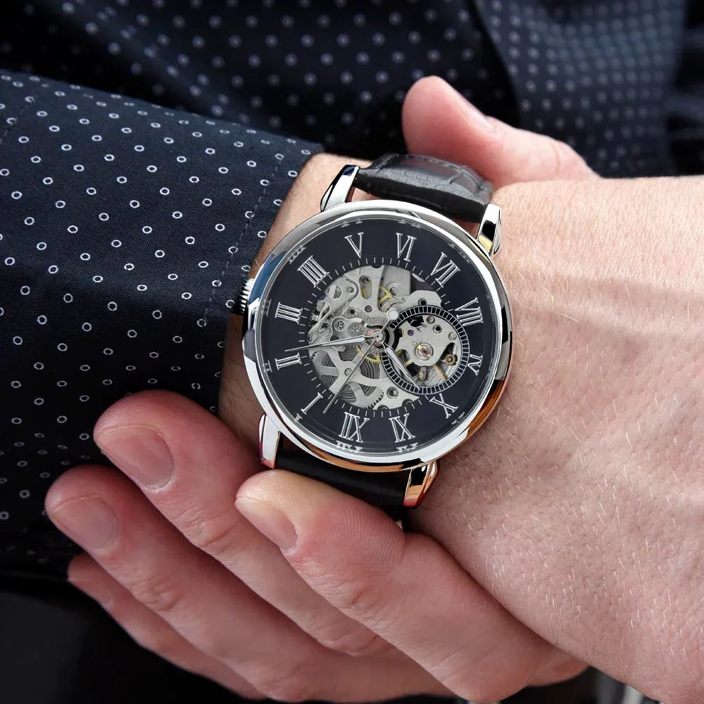 To My Husband - Premium Automatic Openwork Watch - Gift Set - SLDDL0079 - Sunshine Letters Co