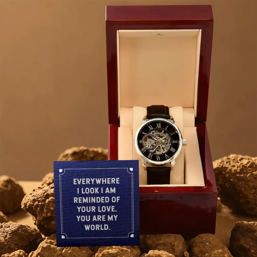 To My Husband - Premium Automatic Openwork Watch - Gift Set - SLDDL0079 - Sunshine Letters Co