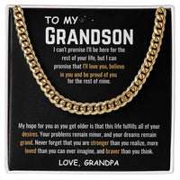 To My Grandson - Cuban Link Chain Gift Set - SLDDL0036 - Sunshine Letters Co