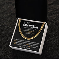To My Grandson - Cuban Link Chain Gift Set - SLDDL0036 - Sunshine Letters Co