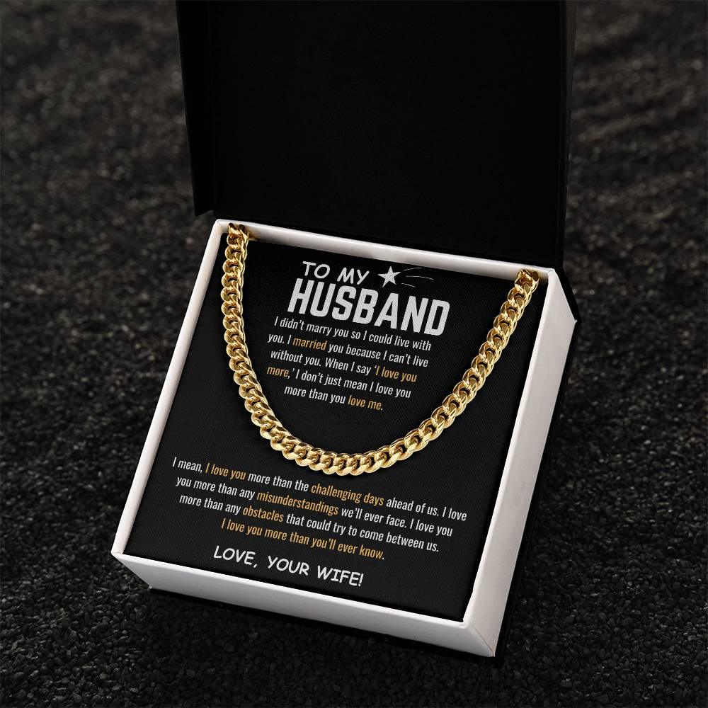To My HUSBAND - Cuban Link Chain - Gift Set - SLDDL0053 - Sunshine Letters Co