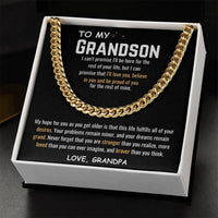 To My Grandson - Cuban Link Chain Gift Set - SLDDL0036 - Sunshine Letters Co