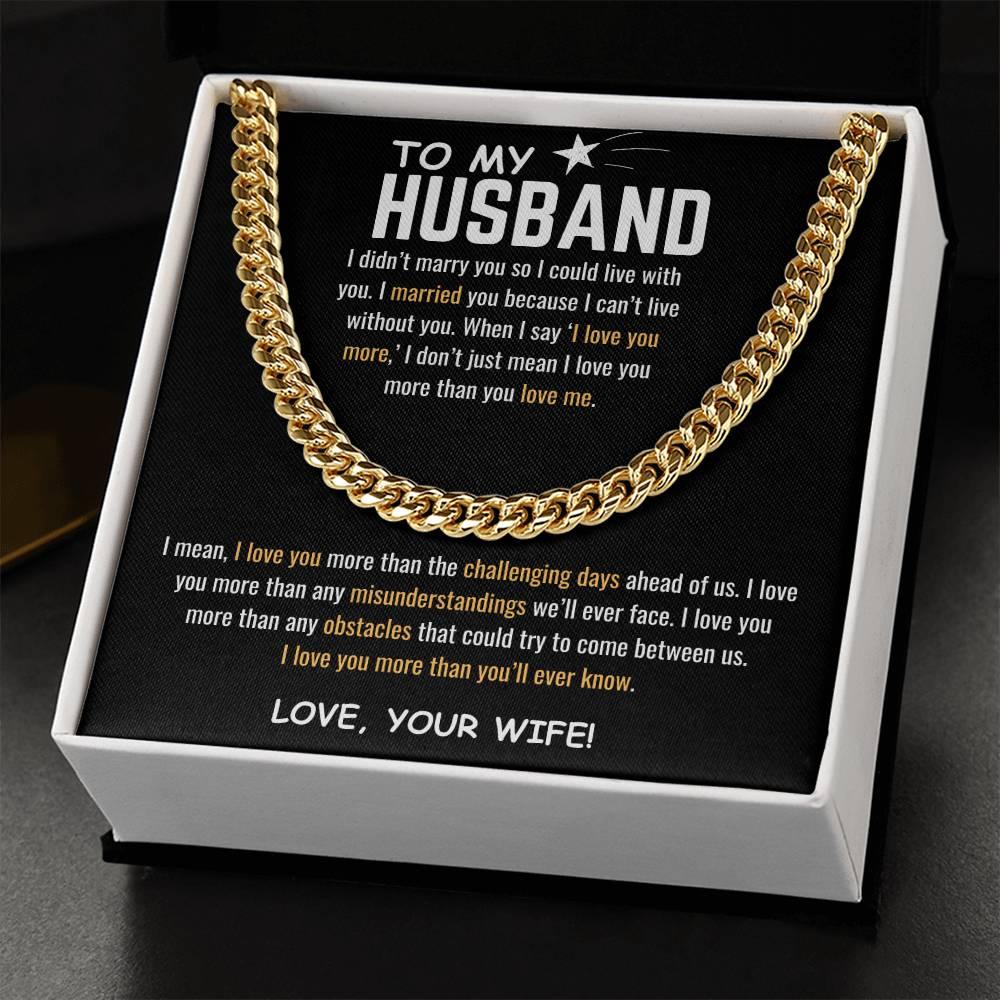 To My HUSBAND - Cuban Link Chain - Gift Set - SLDDL0053 - Sunshine Letters Co