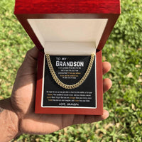 To My Grandson - Cuban Link Chain Gift Set - SLDDL0036 - Sunshine Letters Co