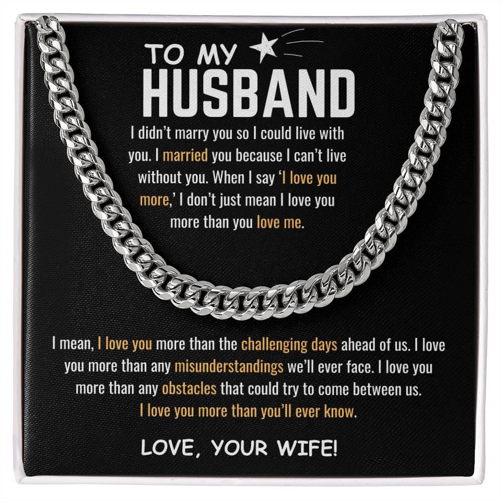 To My HUSBAND - Cuban Link Chain - Gift Set - SLDDL0053 - Sunshine Letters Co