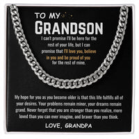 To My Grandson - Cuban Link Chain Gift Set - SLDDL0035 - Sunshine Letters Co