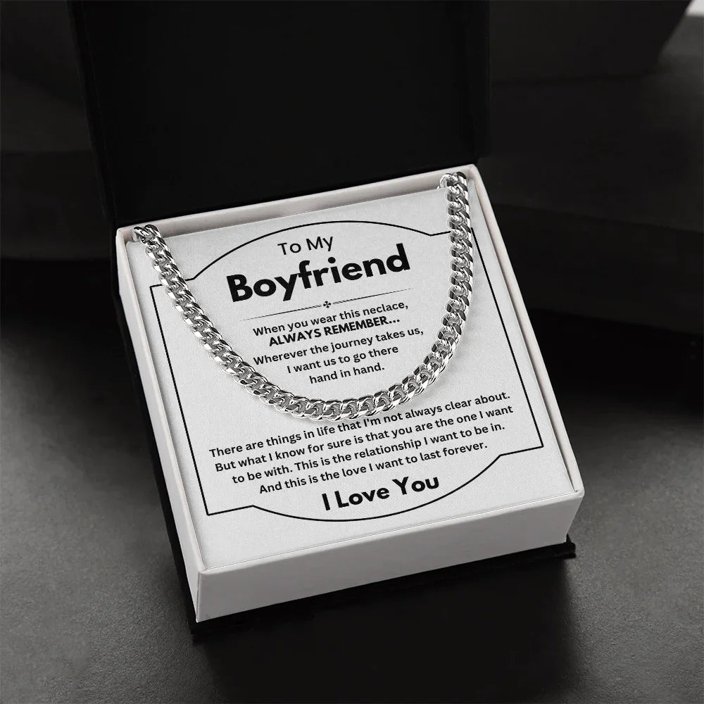 To My Boyfriend - Cuban Link Chain - Gift Set - SLDDL0088 - Sunshine Letters Co