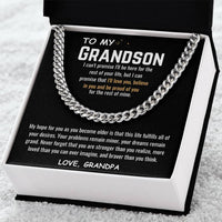 To My Grandson - Cuban Link Chain Gift Set - SLDDL0035 - Sunshine Letters Co