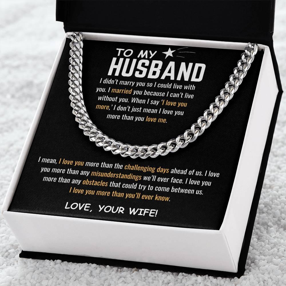 To My HUSBAND - Cuban Link Chain - Gift Set - SLDDL0053 - Sunshine Letters Co