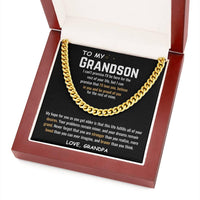 To My Grandson - Cuban Link Chain Gift Set - SLDDL0036 - Sunshine Letters Co