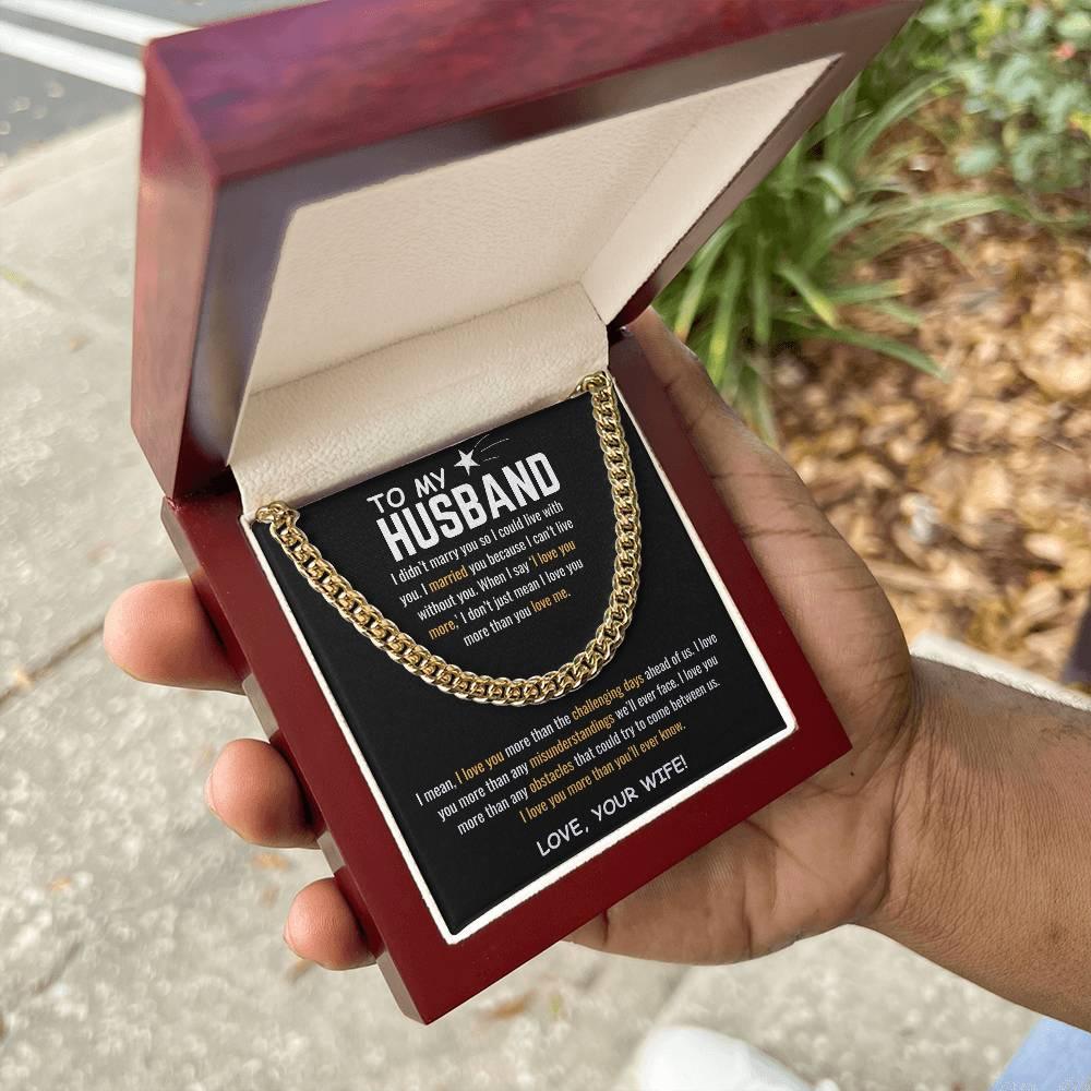 To My HUSBAND - Cuban Link Chain - Gift Set - SLDDL0053 - Sunshine Letters Co