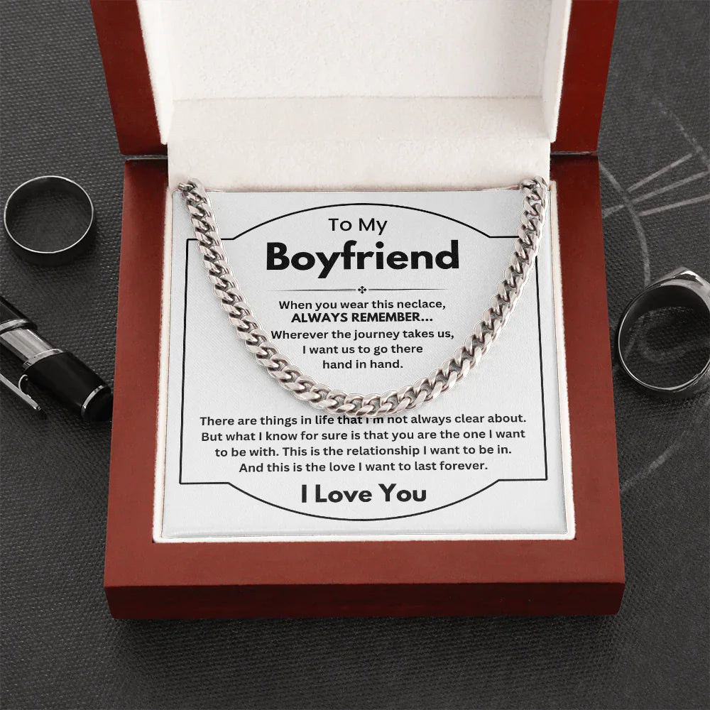 To My Boyfriend - Cuban Link Chain - Gift Set - SLDDL0088 - Sunshine Letters Co