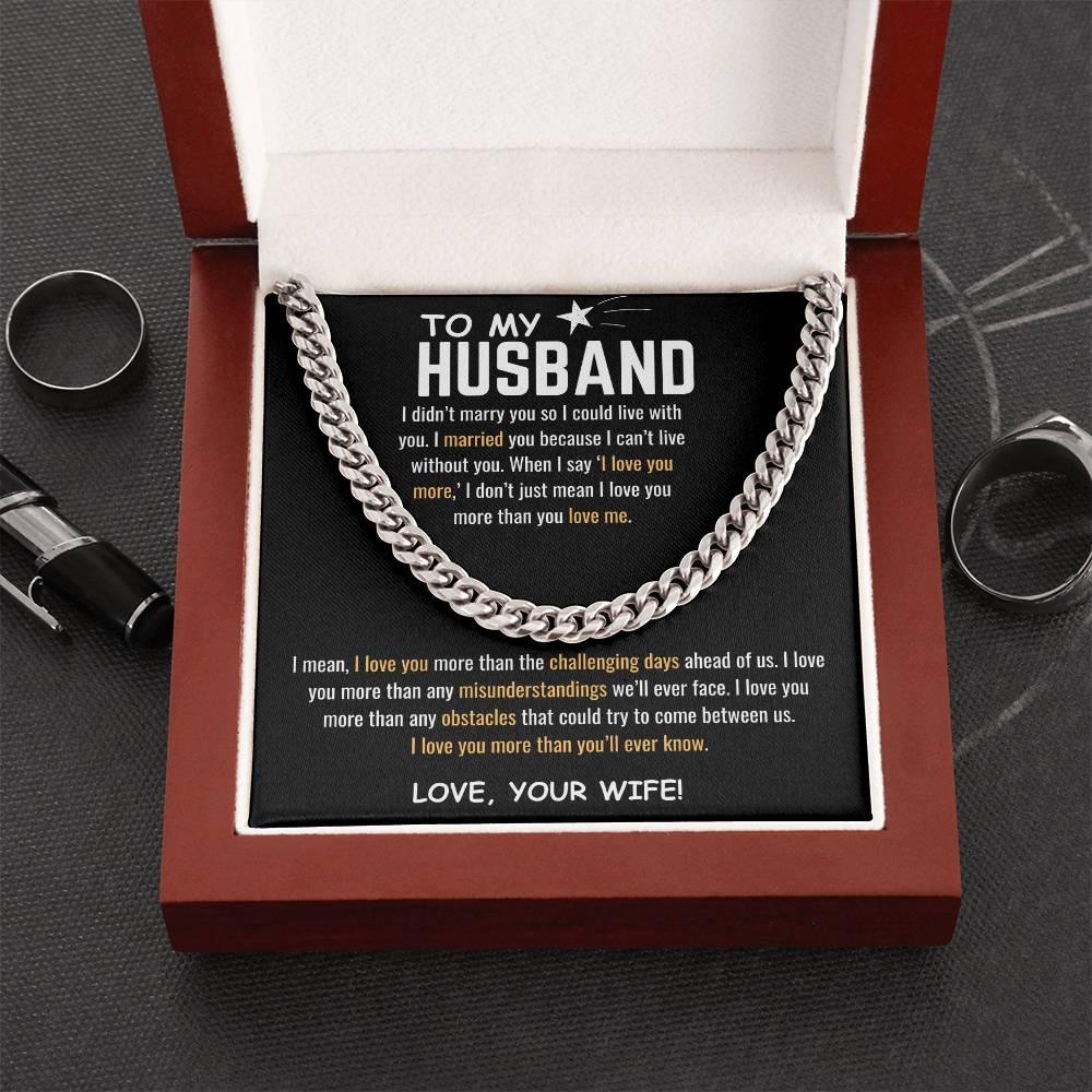 To My HUSBAND - Cuban Link Chain - Gift Set - SLDDL0053 - Sunshine Letters Co