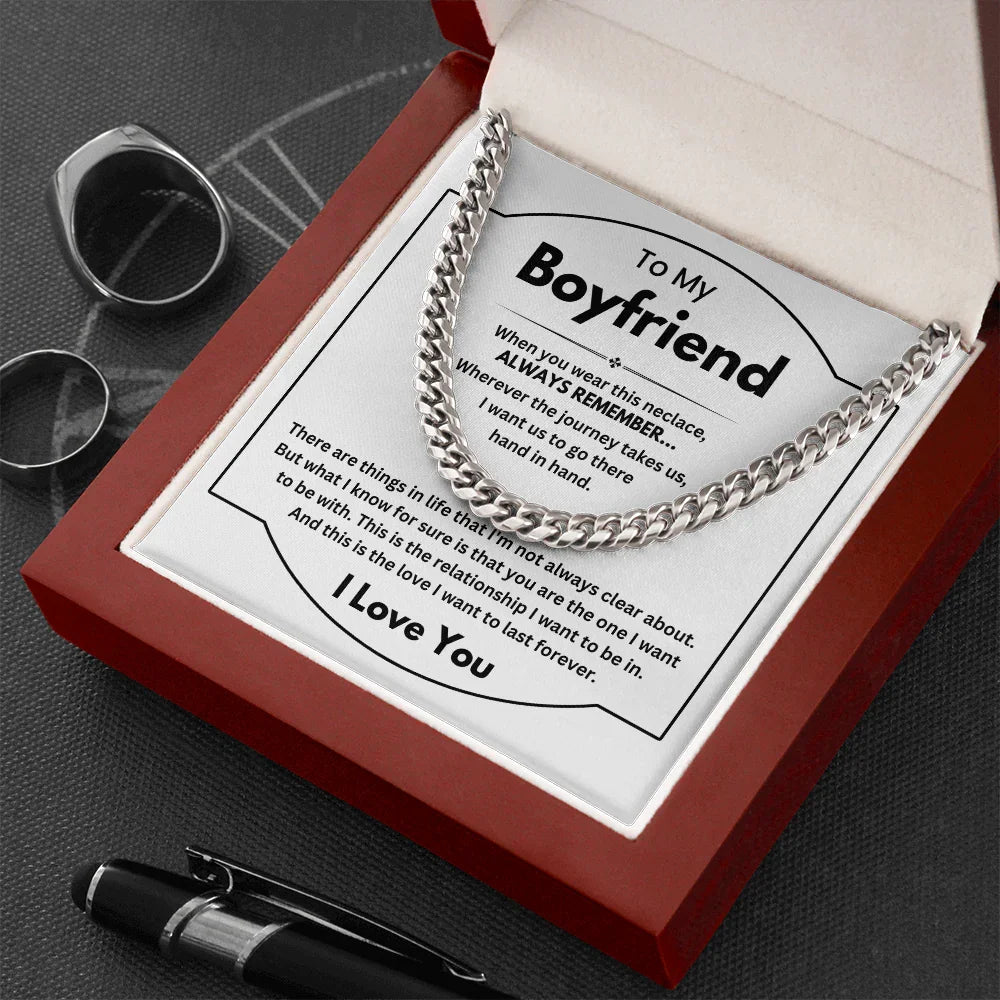 To My Boyfriend - Cuban Link Chain - Gift Set - SLDDL0088 - Sunshine Letters Co