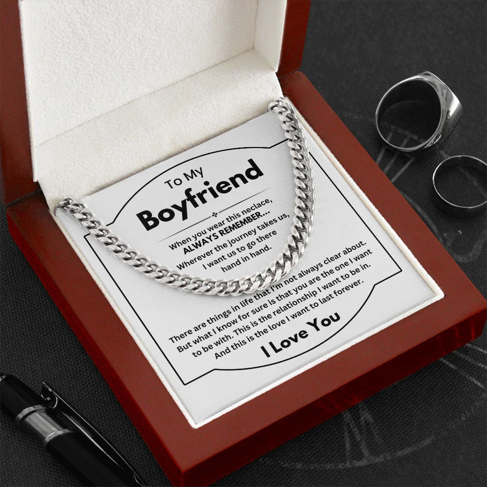 To My Boyfriend - Cuban Link Chain - Gift Set - SLDDL0088 - Sunshine Letters Co