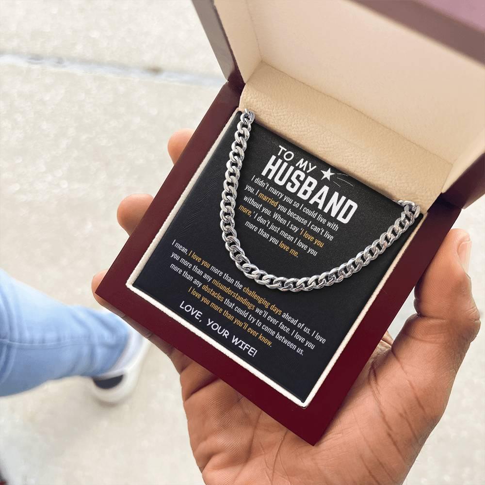 To My HUSBAND - Cuban Link Chain - Gift Set - SLDDL0053 - Sunshine Letters Co