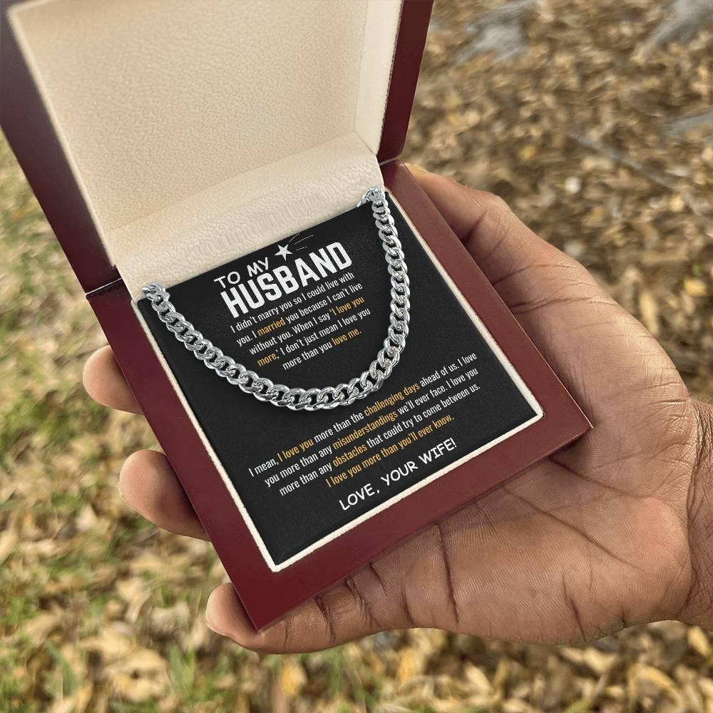 To My HUSBAND - Cuban Link Chain - Gift Set - SLDDL0053 - Sunshine Letters Co