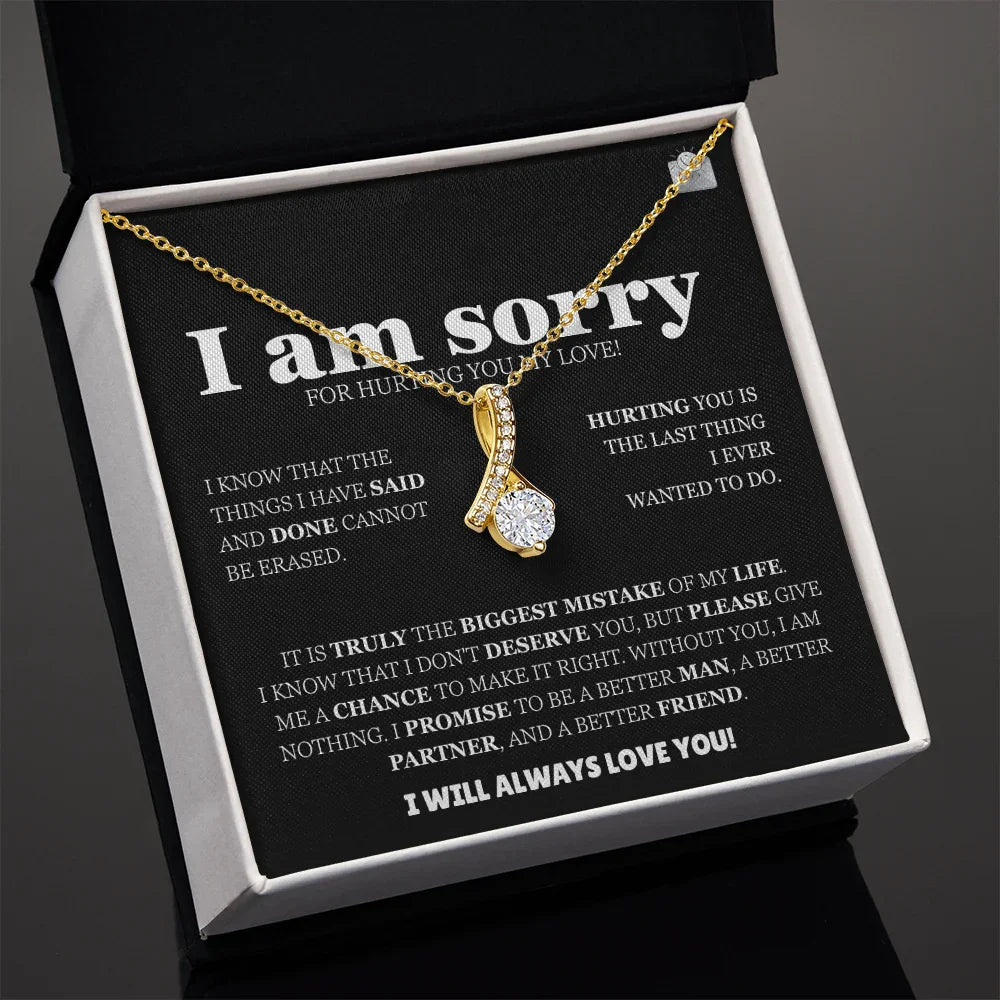 I am sorry - Alluring Beauty Necklace - Apology Gift Set - SLDDL0125 - Sunshine Letters Co