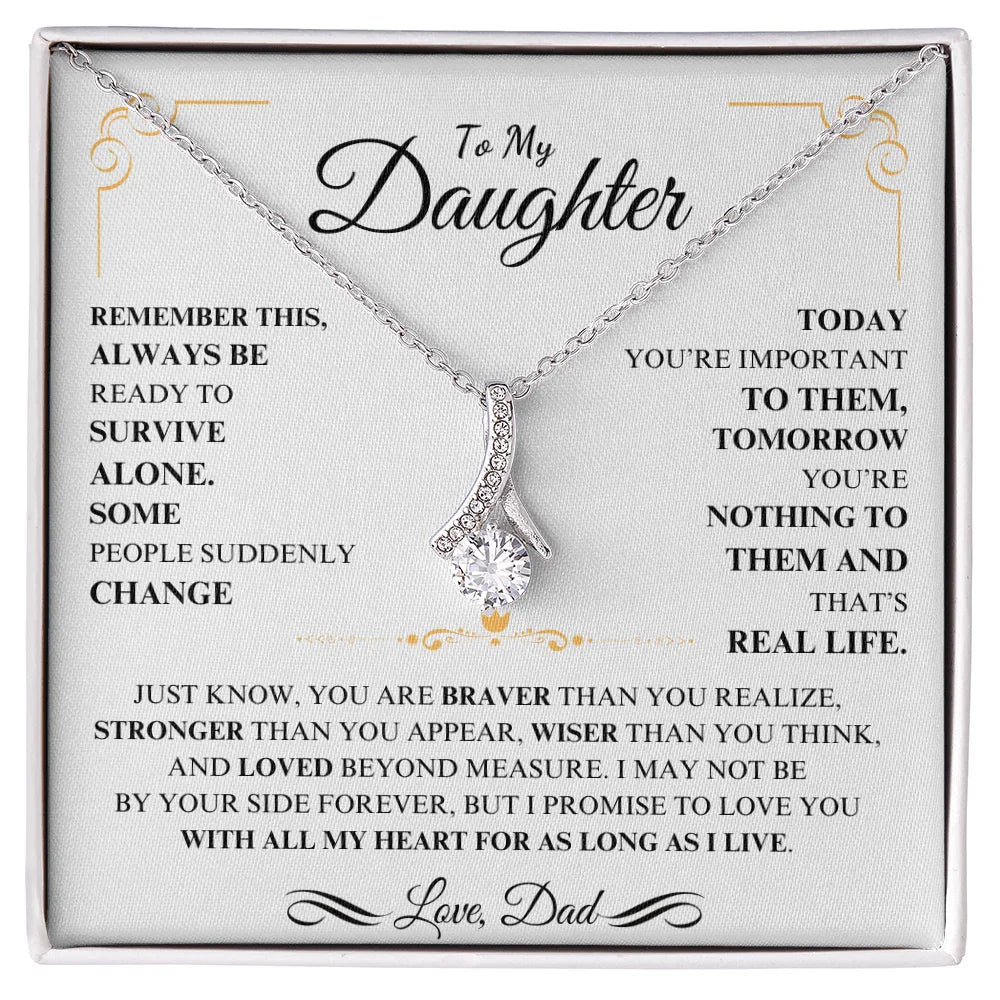 To My Daughter - Alluring Beauty Necklace - Gift Set - SLDDL0111 - Sunshine Letters Co