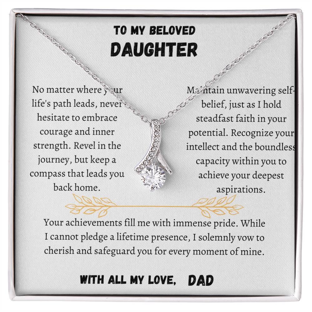 To My Beloved Daughter - Love DAD - Alluring Beauty Necklace Gift Set - SLDDL0007 - Sunshine Letters Co
