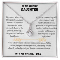 To My Beloved Daughter - Love DAD - Alluring Beauty Necklace Gift Set - SLDDL0007 - Sunshine Letters Co