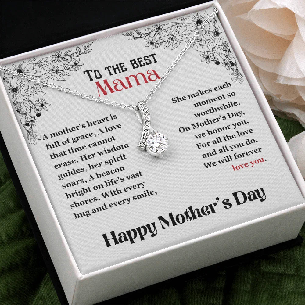 To The Best Mama - Alluring Beauty Necklace - Gift Set - SLPMAE0002 - Sunshine Letters Co