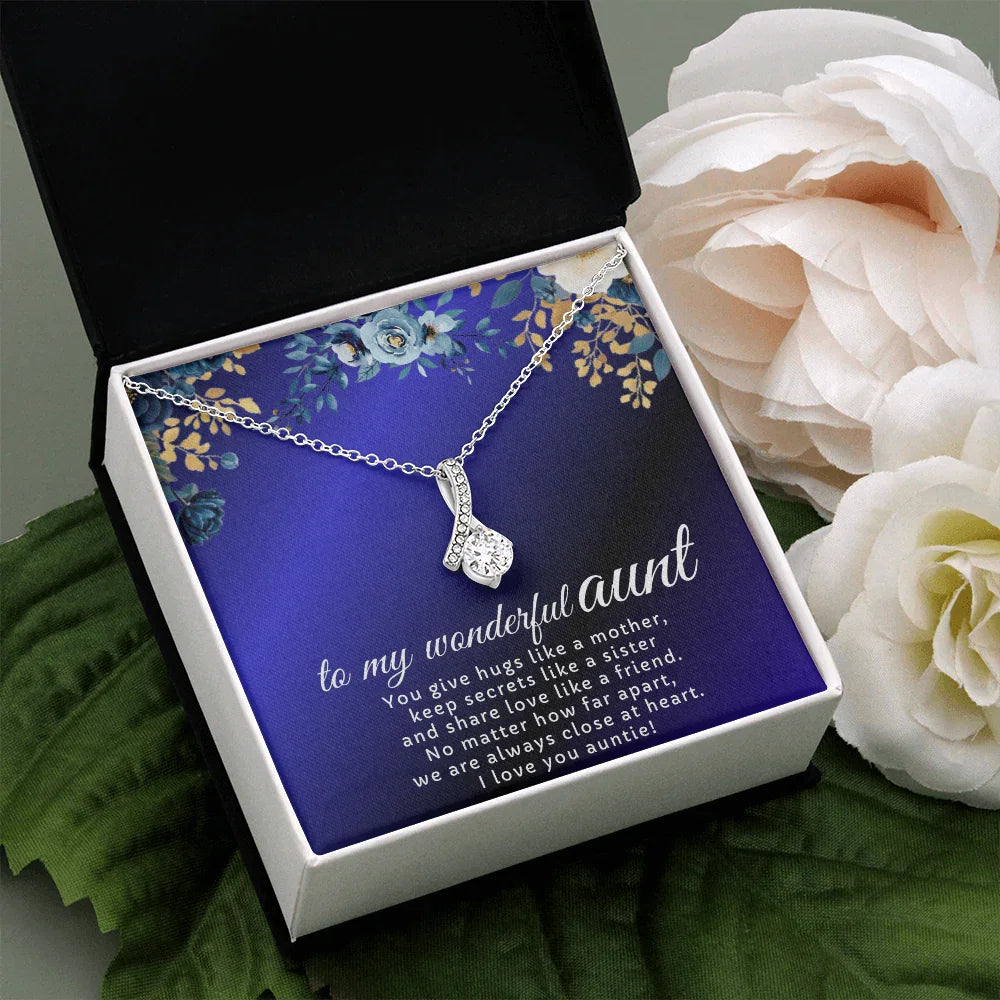 To My Wonderful Aunt - Alluring Beauty Necklace - Gift Set - SLDDL0099 - Sunshine Letters Co
