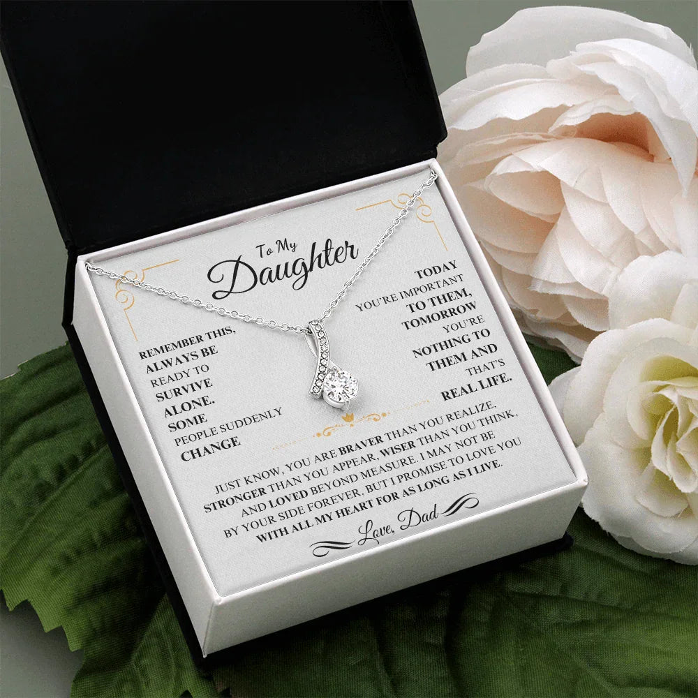 To My Daughter - Alluring Beauty Necklace - Gift Set - SLDDL0111 - Sunshine Letters Co