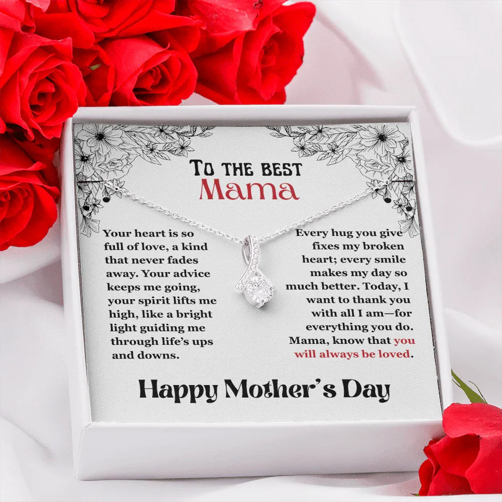 To The Best Mama - Alluring Beauty Necklace - Gift Set - SLPMAE0003 - Sunshine Letters Co