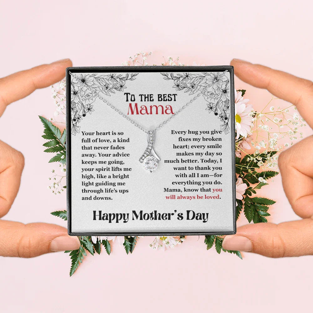To The Best Mama - Alluring Beauty Necklace - Gift Set - SLPMAE0003 - Sunshine Letters Co