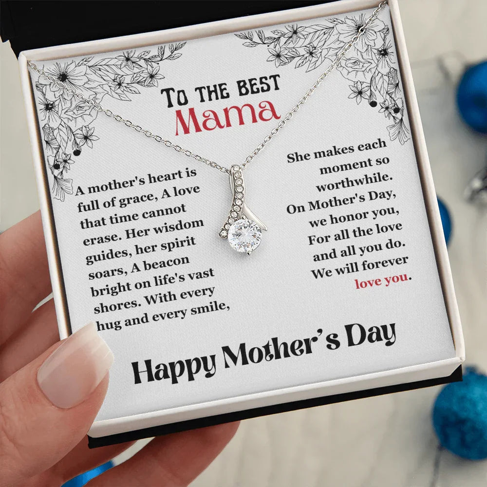 To The Best Mama - Alluring Beauty Necklace - Gift Set - SLPMAE0002 - Sunshine Letters Co