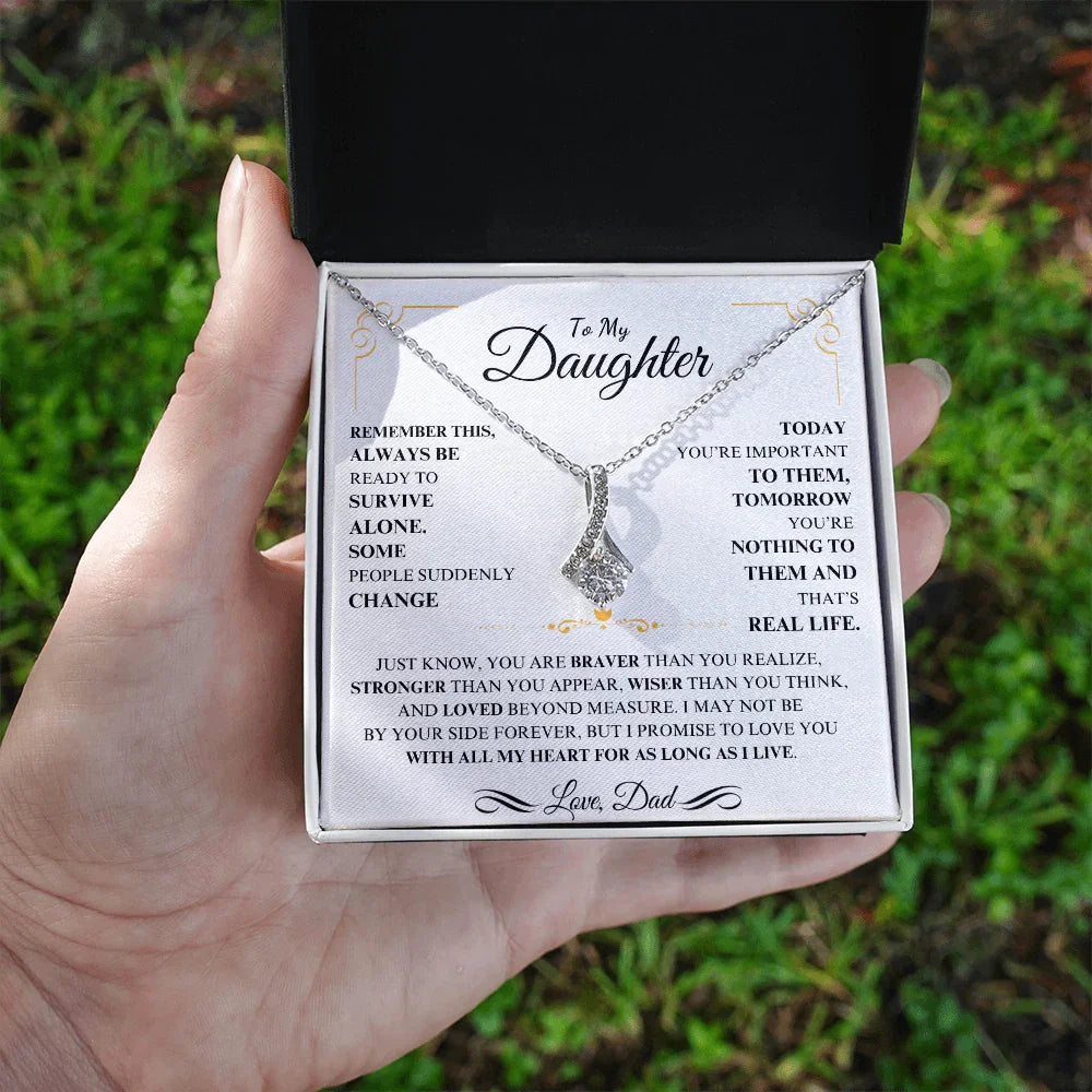 To My Daughter - Alluring Beauty Necklace - Gift Set - SLDDL0111 - Sunshine Letters Co