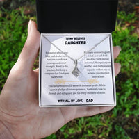 To My Beloved Daughter - Love DAD - Alluring Beauty Necklace Gift Set - SLDDL0007 - Sunshine Letters Co
