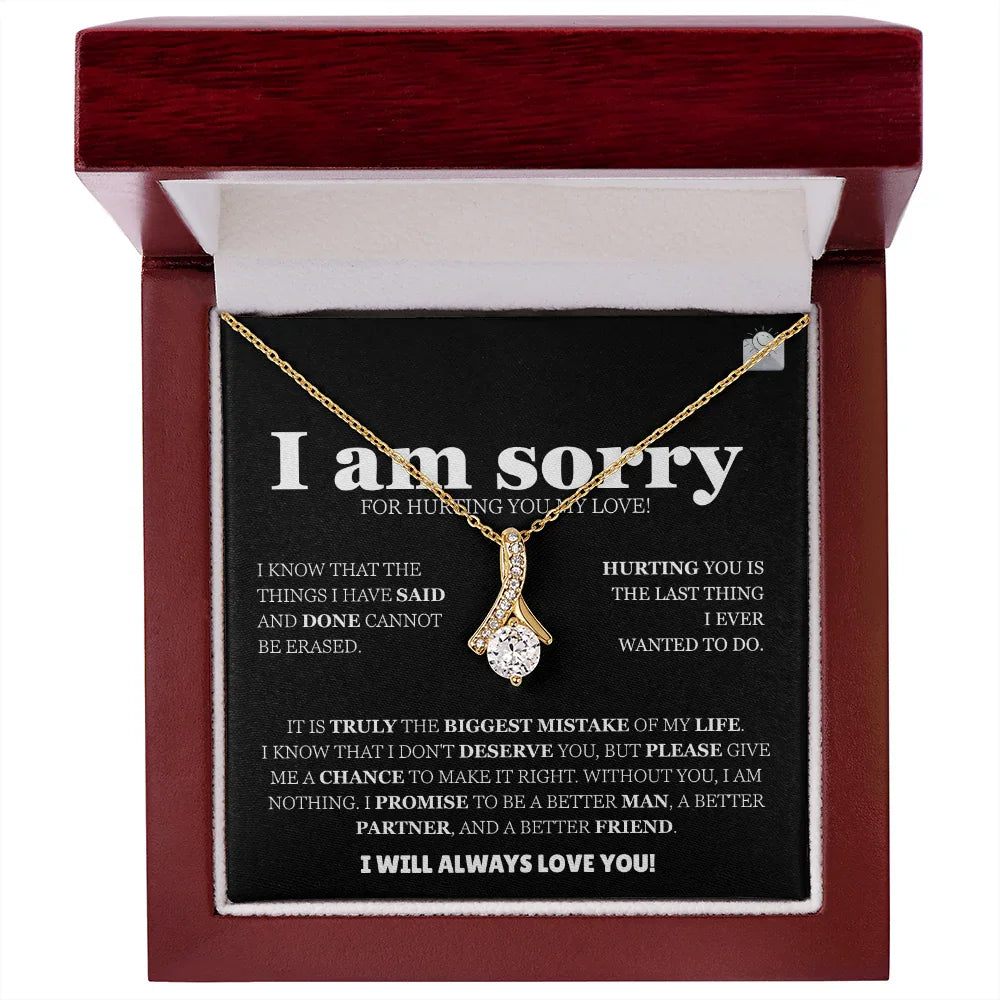 I am sorry - Alluring Beauty Necklace - Apology Gift Set - SLDDL0125 - Sunshine Letters Co