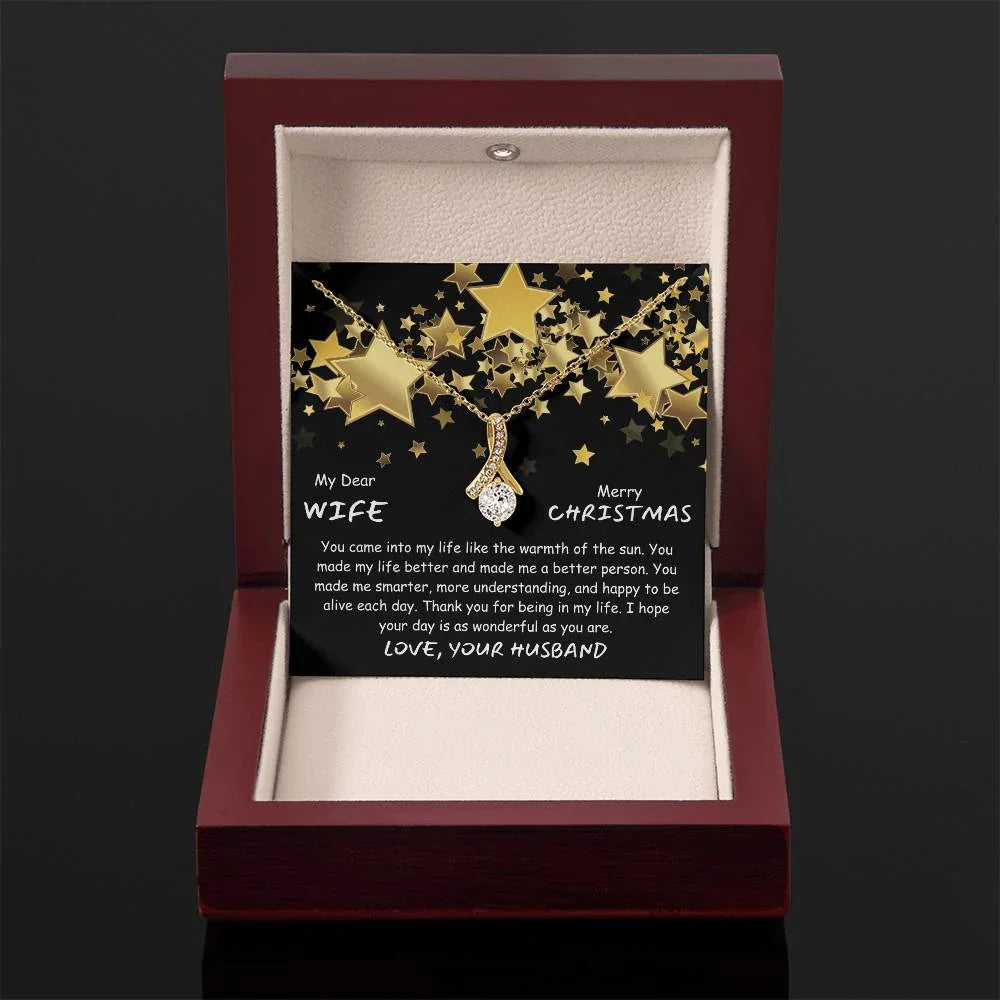 To My Dear Wife - Alluring Beauty Necklace Gift Set - SLDDL0030 - Sunshine Letters Co