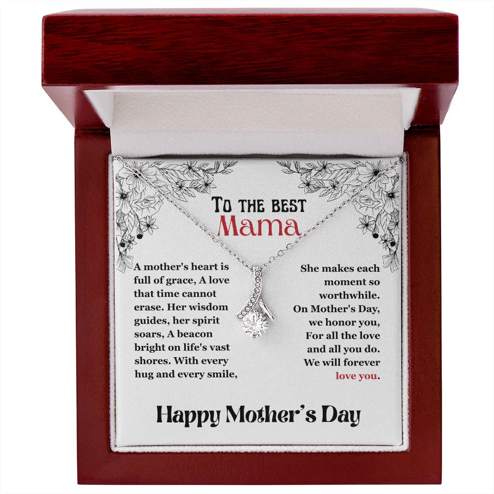 To The Best Mama - Alluring Beauty Necklace - Gift Set - SLPMAE0002 - Sunshine Letters Co