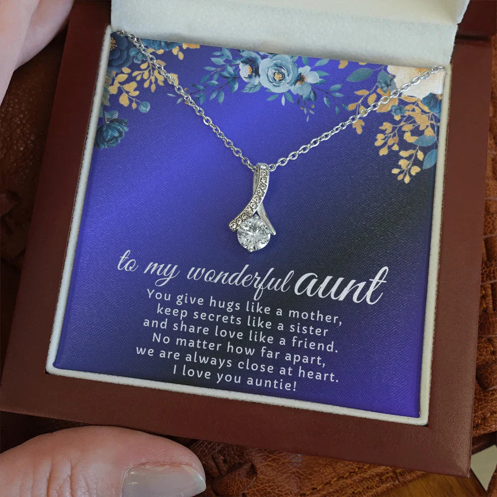 To My Wonderful Aunt - Alluring Beauty Necklace - Gift Set - SLDDL0099 - Sunshine Letters Co